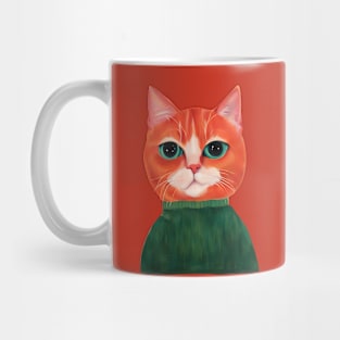 Funny Orange Cat Digital Artwork Mug